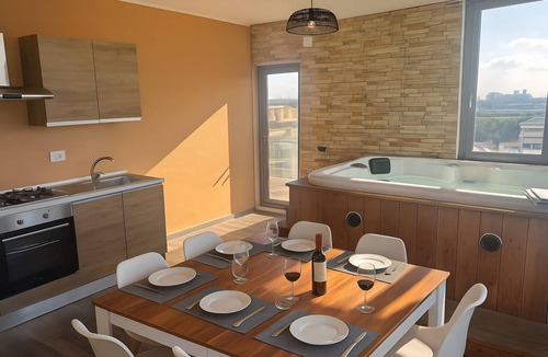 Brindisi Histotic Center Apartment | Luxury penthouse with private hot tub