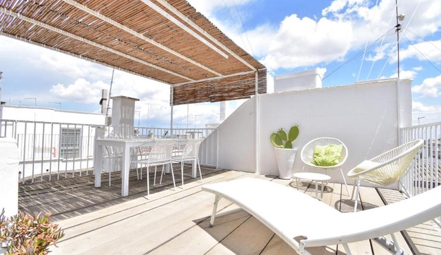 Mina's roof apartment terrace: whit sea view