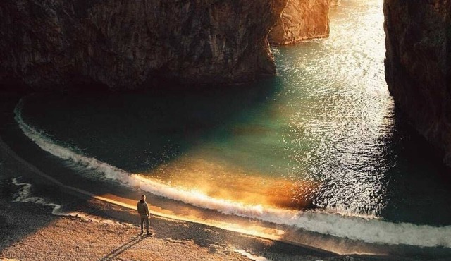 Spectacular sea, mountain and old town view Scalea